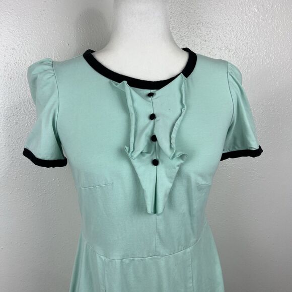 Every Body Every Wear Dress Women Small Green Ringer Stretch Short Sleeve Cotton - Picture 7 of 14